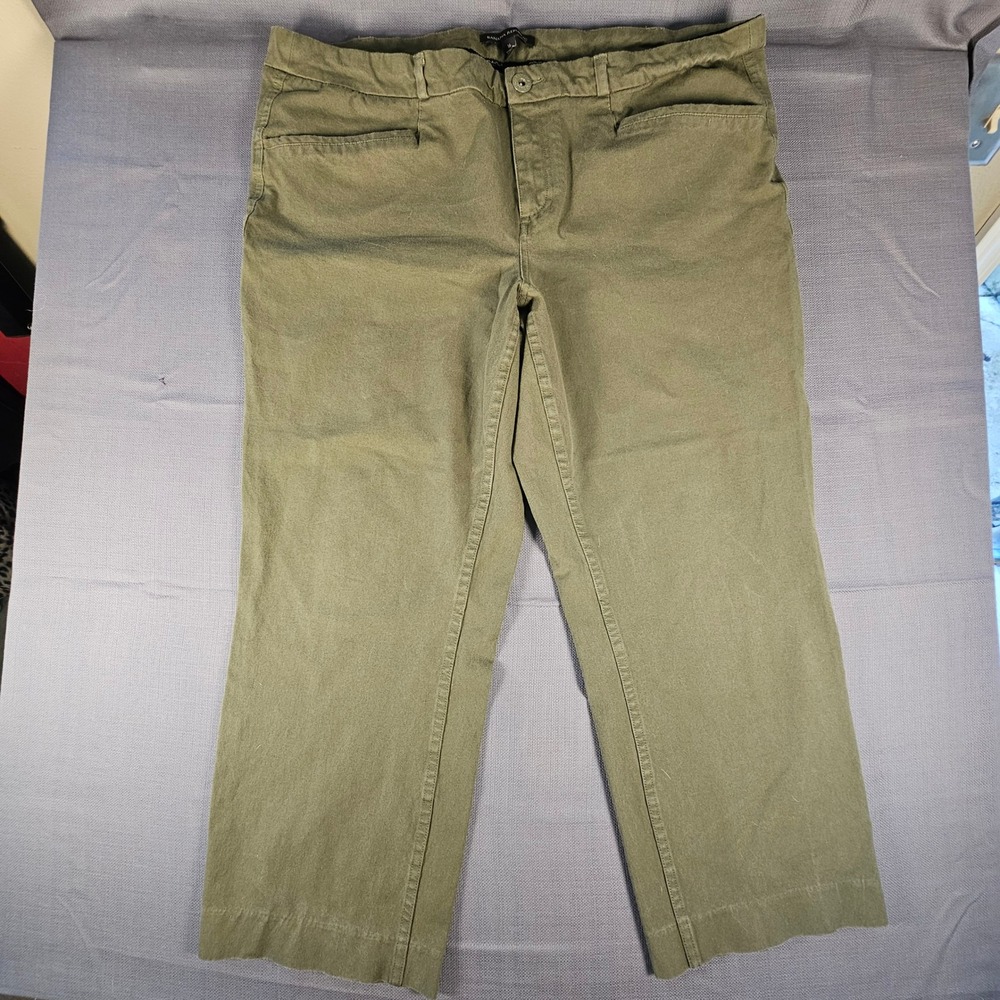 Banana Republic Women Olive Green Straight Leg Chino Pants Size 16 NLC2022C